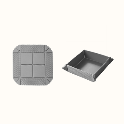 🍽️ Foldbar varmebestandig måtte & opbevaringsbakke — 2-i-1 bordskåner og snackbakke med magnetisk opbevaring 🧲