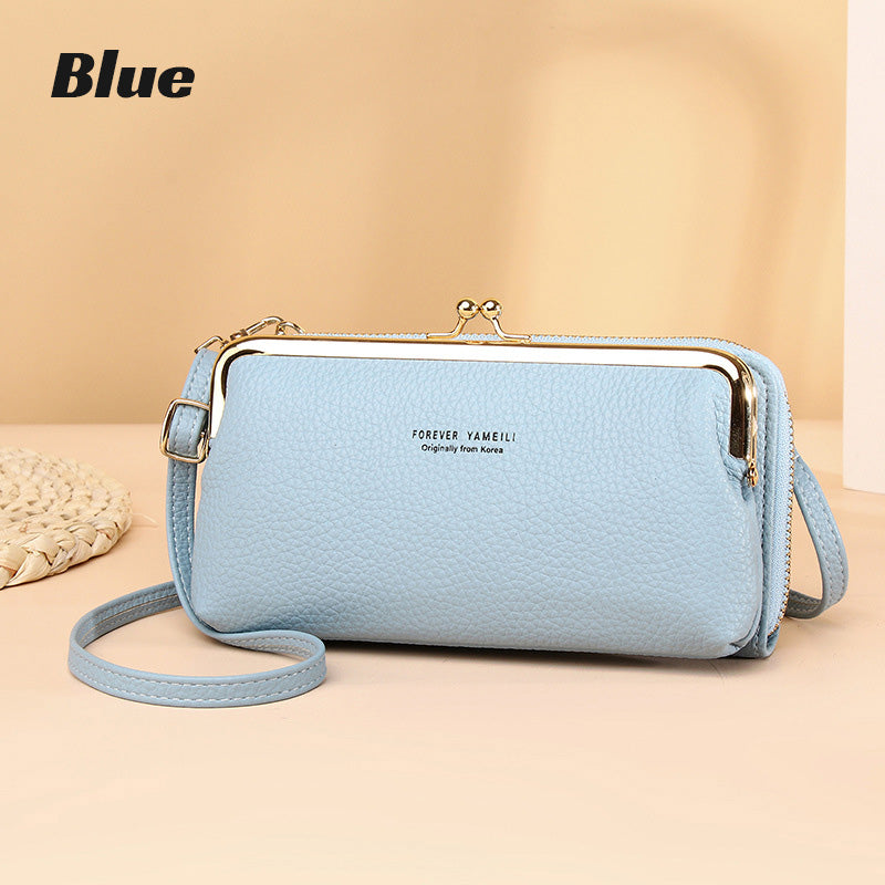 Monikäyttöinen PU nahka matkapuhelin laukku Crossbody olkalaukku