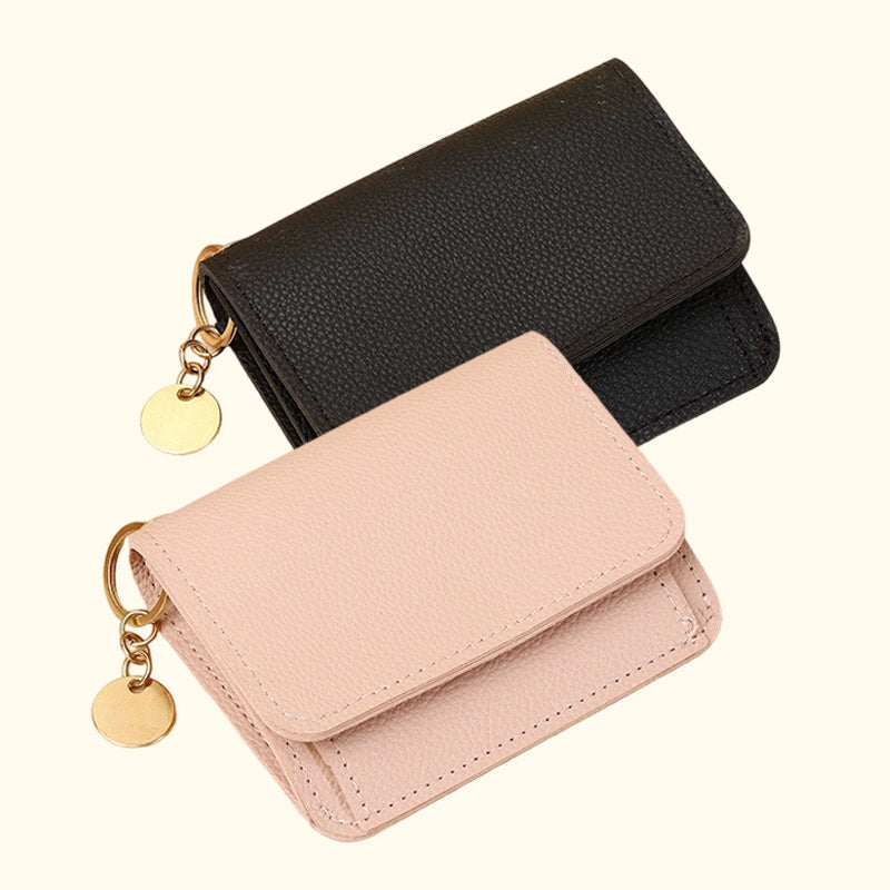 💖Køb 1 Få 1 Gratis!! ✨Kun 189 kr!!💕RFID Kort Pung til Kvinder – Moderigtig Kortholder med Nøglering & Møntrum