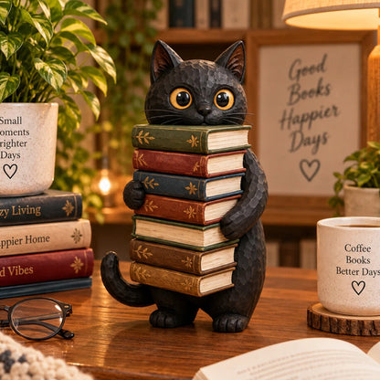 🐱Læsende Kat Figur 📚
