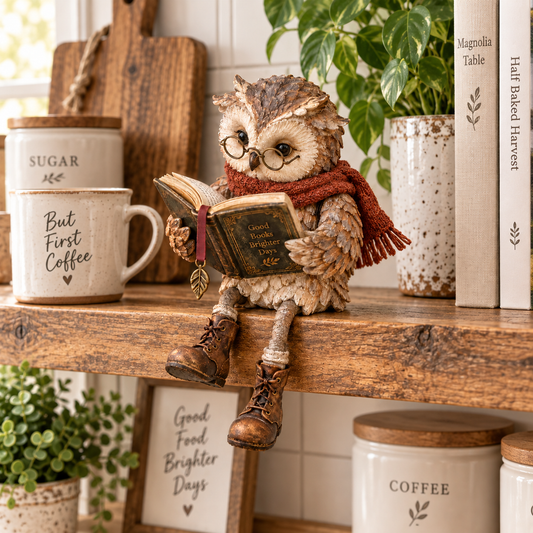 🦉 Læsende Ugle Figur 📚