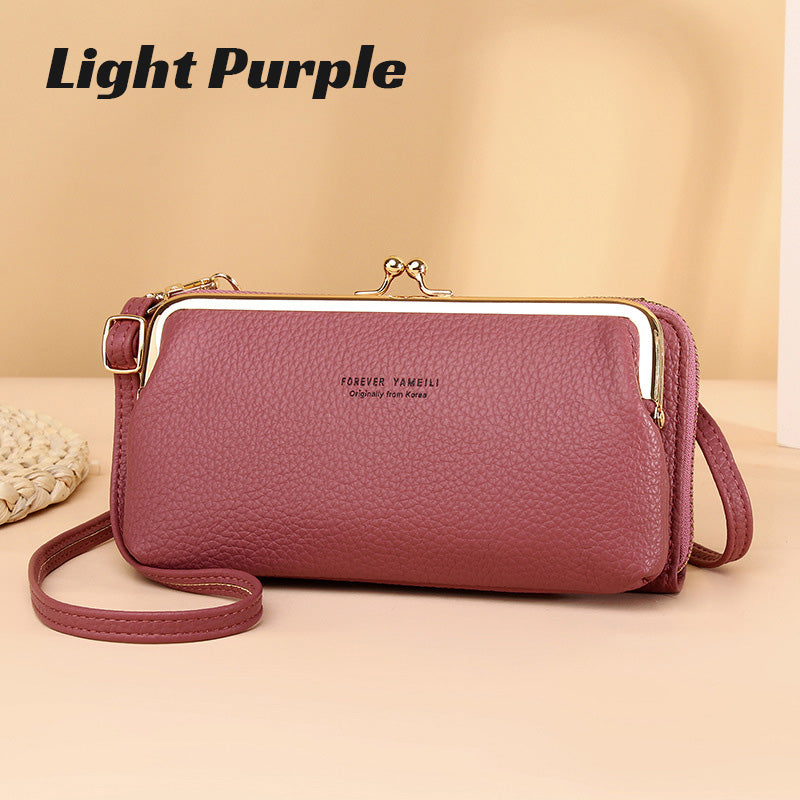 Monikäyttöinen PU nahka matkapuhelin laukku Crossbody olkalaukku