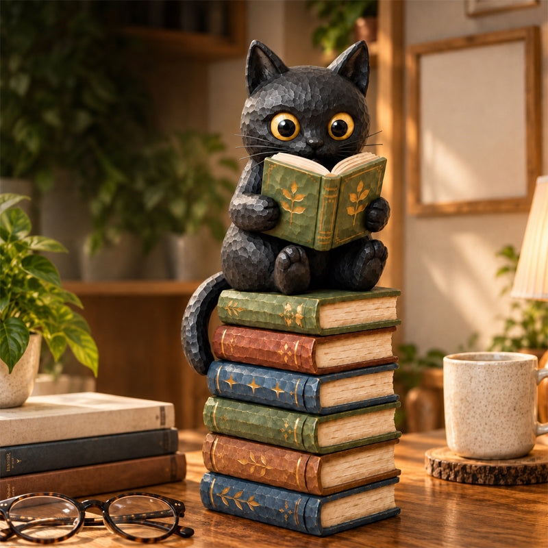 🐱Læsende Kat Figur 📚