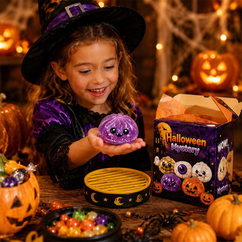 🎃 Halloween Dumpling Squeeze Squishy Legetøj