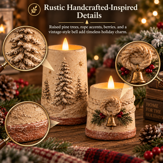 🕯️ Rustik Juledekoration med Flammefrit LED-Lys
