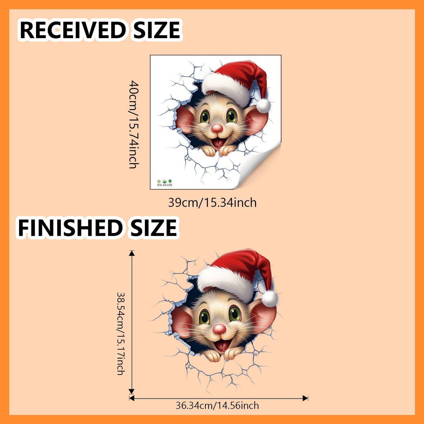 🎁Julesalg Kun 99 kr!!🔥🎅Kreativt Julevægklistermærke