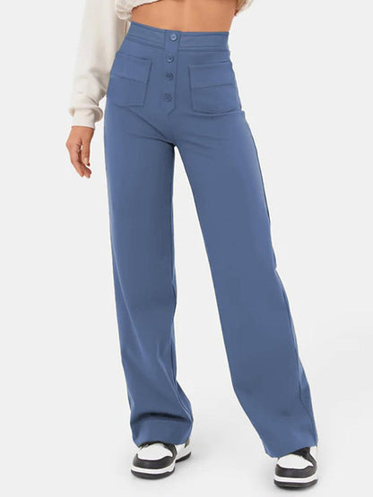 🔥Hot Sale 8000+💷Hyvä hinta🔥Naisten rento korkeavyötäröinen Stretch-housut