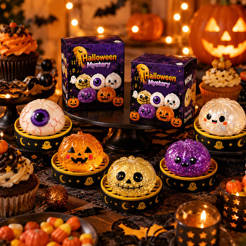 🎃 Halloween Dumpling Squeeze Squishy Legetøj