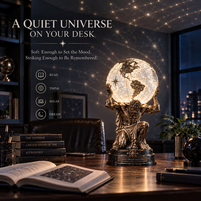 🌍 Atlas Oplyst Verdensglobus Lampe 🌌 🏛️✨