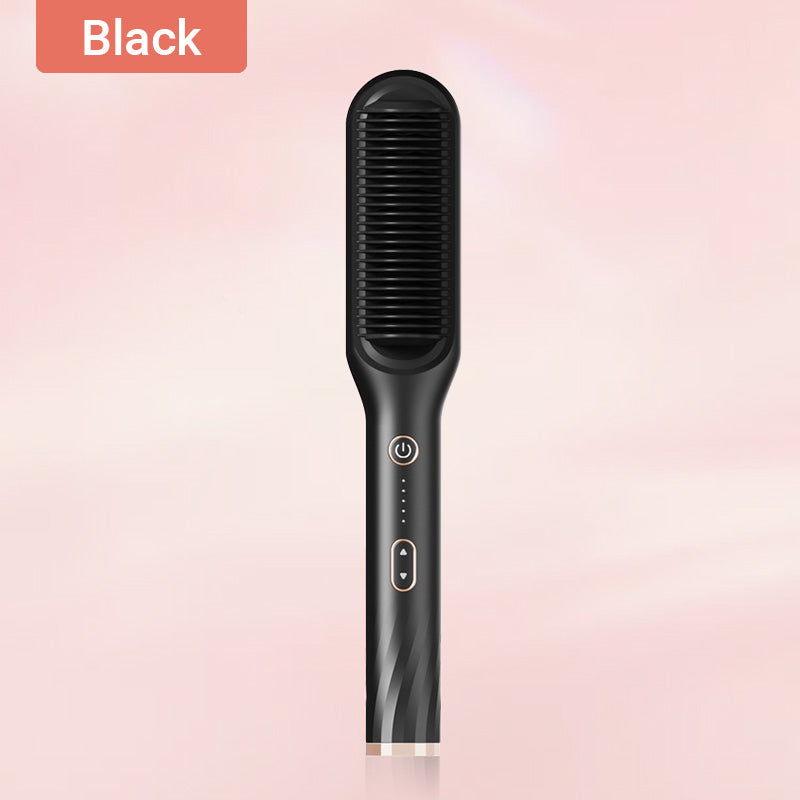 Curl Straight Hair 2 -in -1 -Hot Luftkammad jonisk rak hårkam är torr och våt/Curl Straight Hair 2 -in -1 -1 -Hot Air Comb Ionic Straight Hair -kampa on kuiva ja märkä.