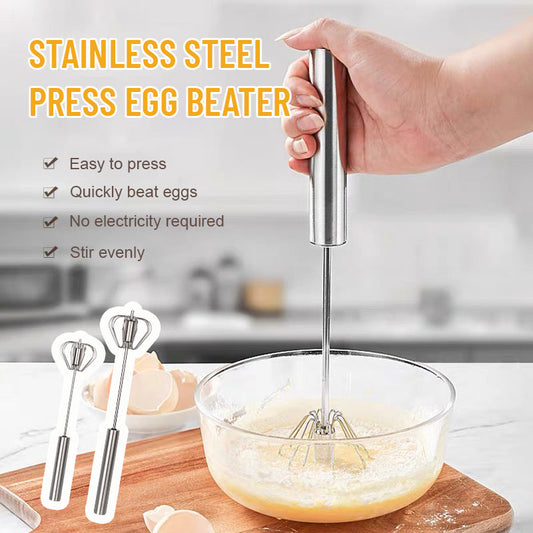Ruostumattomasta teräksestä valmistettu Press Egg Beater