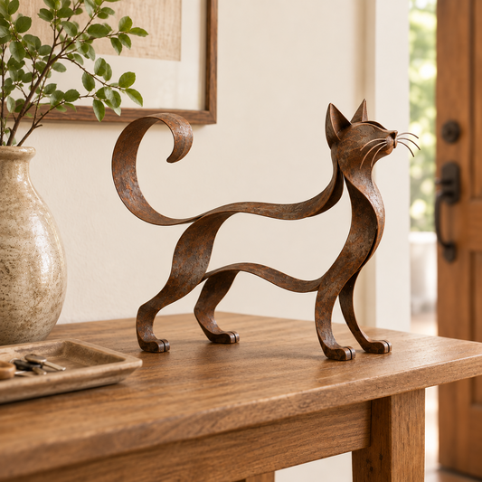 🐱 Metal Maine Coon Katte-Skulptur