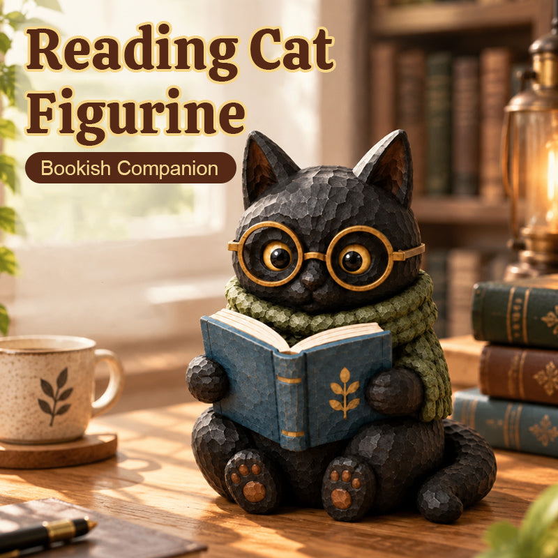 🐱Læsende Kat Figur 📚