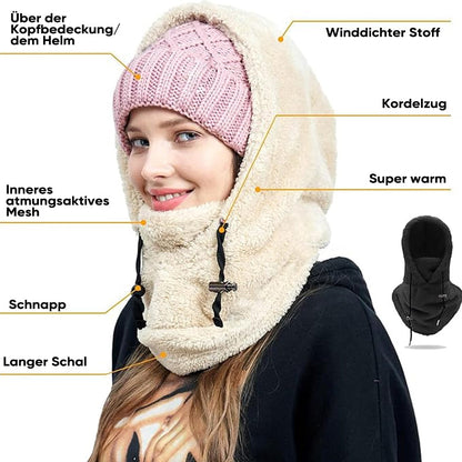 Lämmin Plush Pyöräilyhuppu / Talvi Ulkona Hattu Urheilu Tuulenpitävä hattu