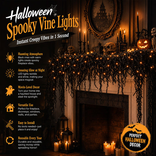 🎃 Spooky Chic: Halloween kamin-dekorationssæt 👻