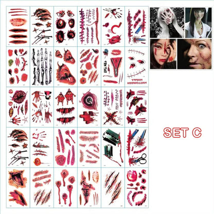 Halloween Prank Makeup Temporary Tattoo😈Realistinen ja helppo poistaa