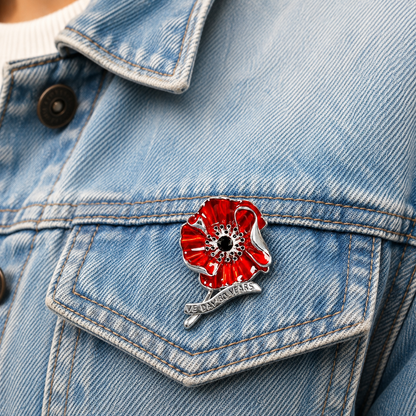 🌺🕊️ VE-dag 80-års Jubilæums Valmuebroche – Ær Deres Offer. Hædr Deres Arv