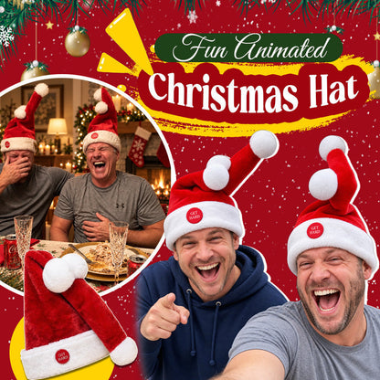 🎅 Funny Moving Santa Hat – Sjovt julefrokost-accessory 🎄