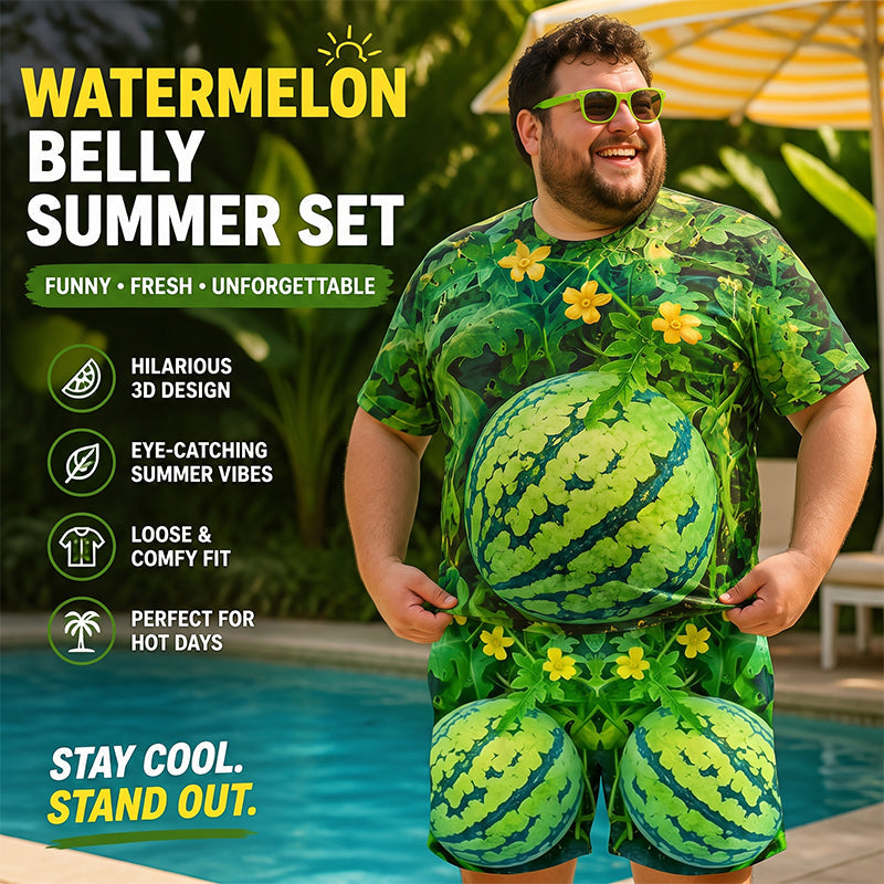 🍉 Sjovt T-Shirt Sæt med Vandmelon-Print