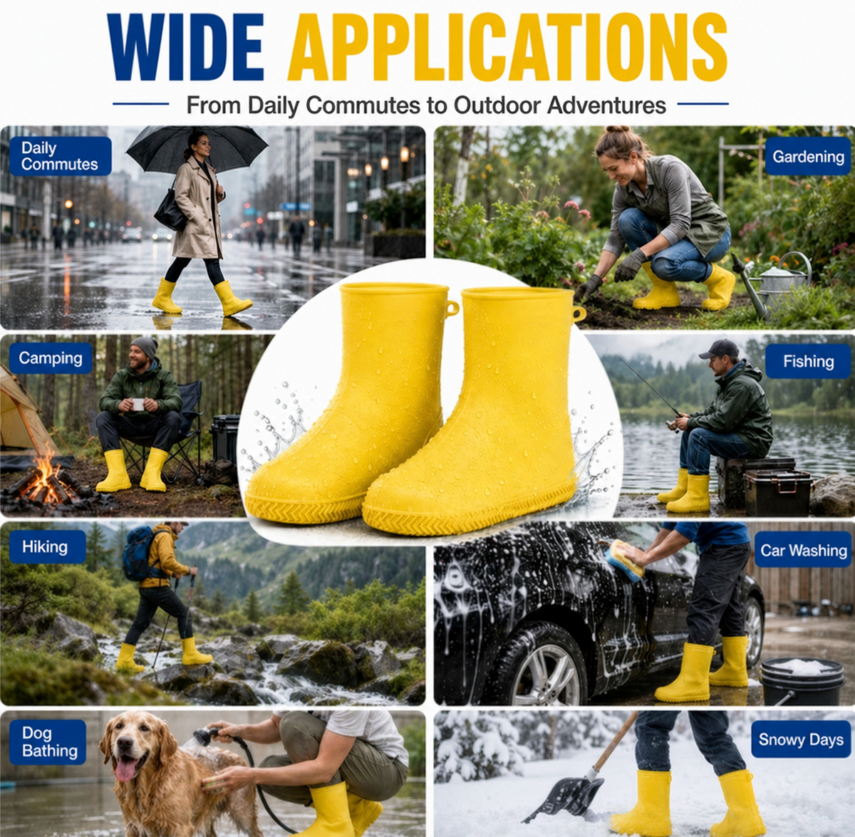 Stop våde sneakers! Kraftige regnovertrækssko — Anti-slip & sammenklappelige i din taske 🌧️