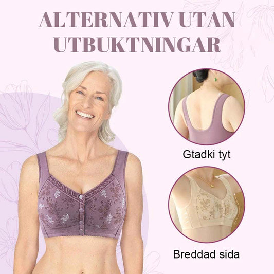 Osta yksi saat yhden ilmaiseksi (2 kpl)🎁🌸Pehmeät puuvillarintaliivit etupainatuksella, suuri koko, alusliivit.
