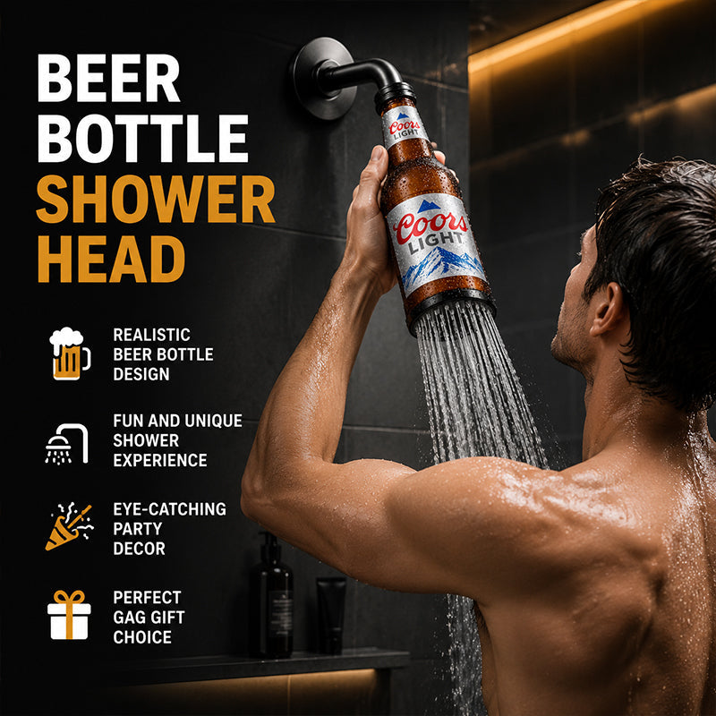 🍺🚿 Ølflaske Brusehoved – Sjov Badeværelsesindretning & Perfekt Gaveidé 🎁