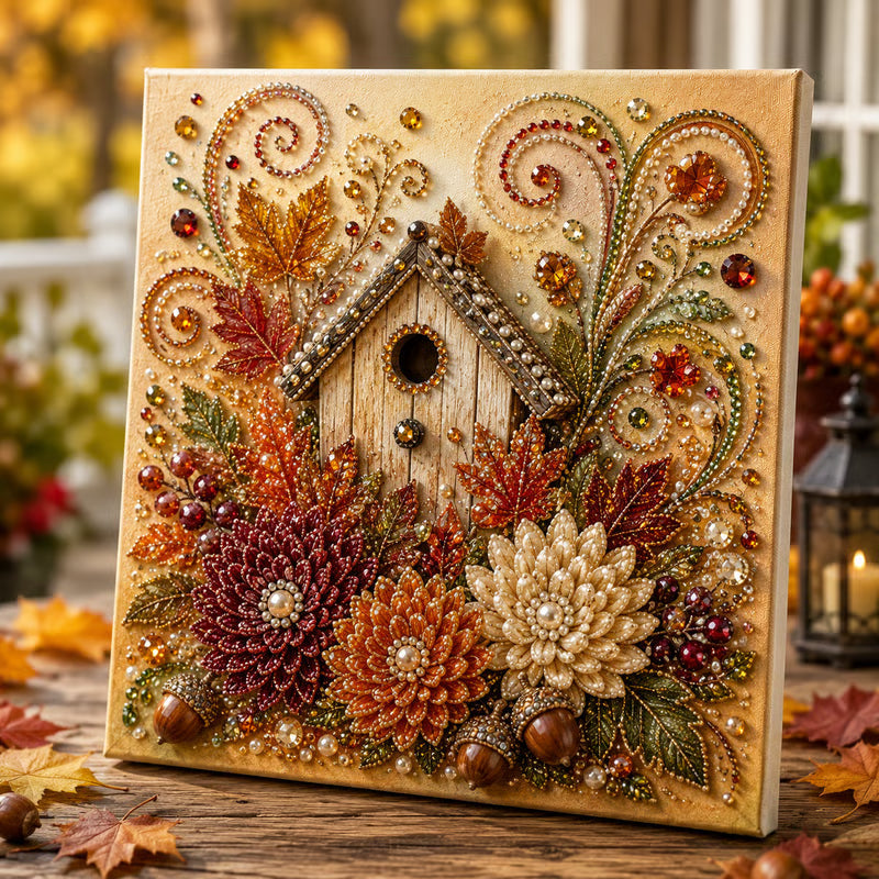 🍂💎 Helmiäisteos-askartelusetti syksyyn – Rentouttavaa DIY-askartelua hohtavan syystaiteen luomiseen 🖌️