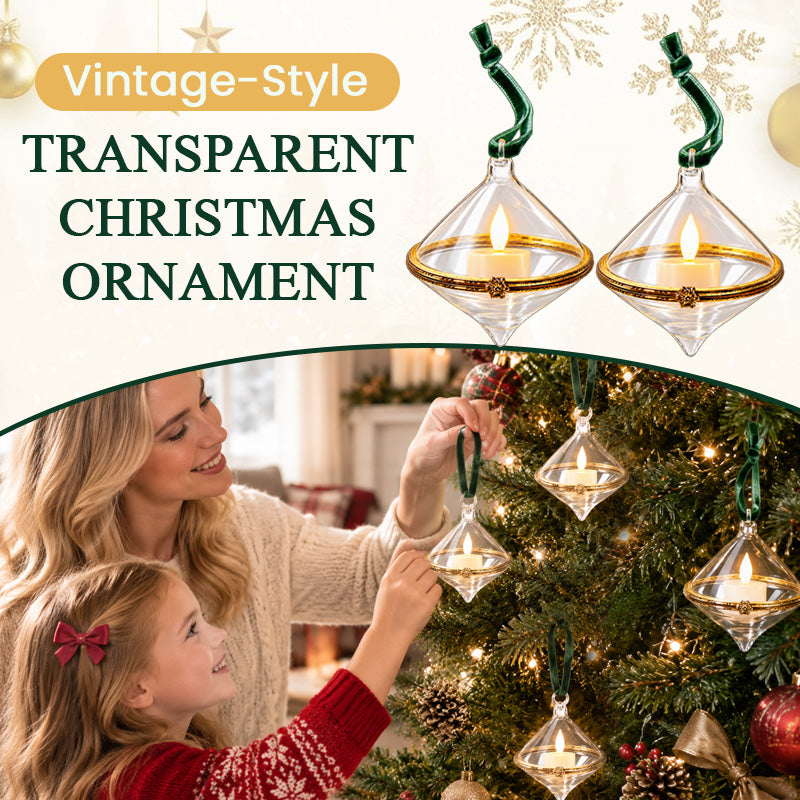 🎄 Vintage transparente juletræs-ornamenter