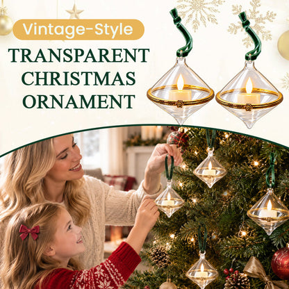 🎄 Vintage transparente juletræs-ornamenter