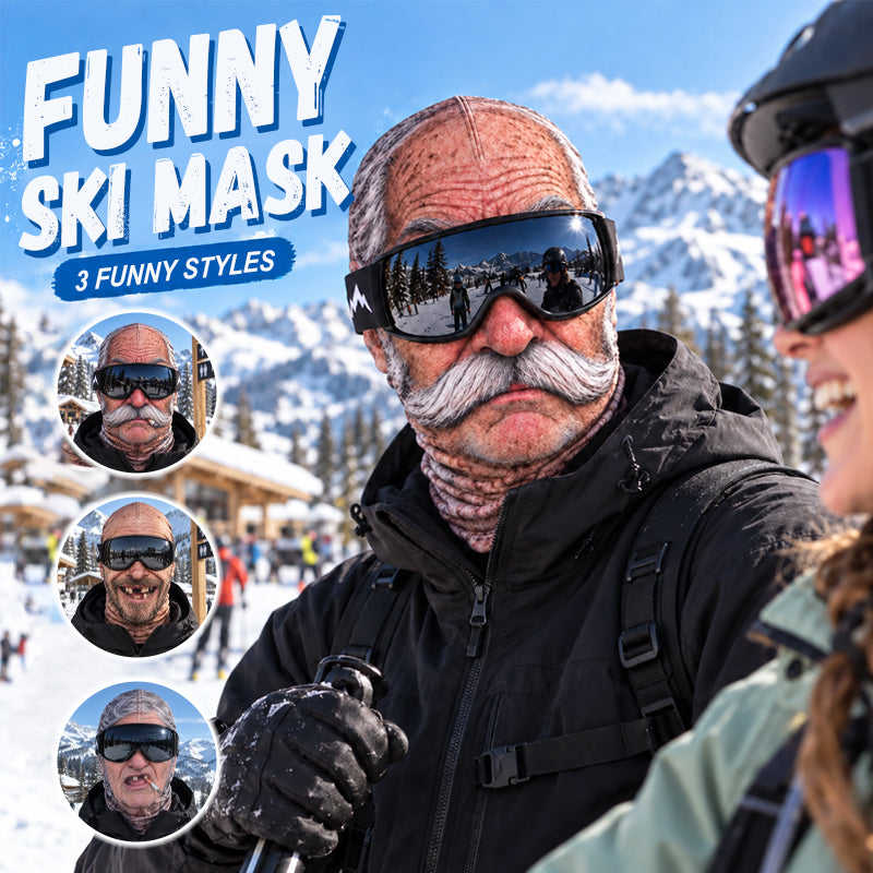 😂 Sjov realistisk ansigts-skimaske — Snedig vinterfest-udstyr til udendørsgrupper