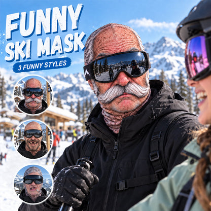 😂 Sjov realistisk ansigts-skimaske — Snedig vinterfest-udstyr til udendørsgrupper