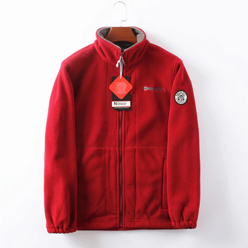 Paras joululahja-kaksikerroksinen hupullinen takki miehille (korkealaatuinen alkuperäinen tuote)/Käännettävä polar fleece takki