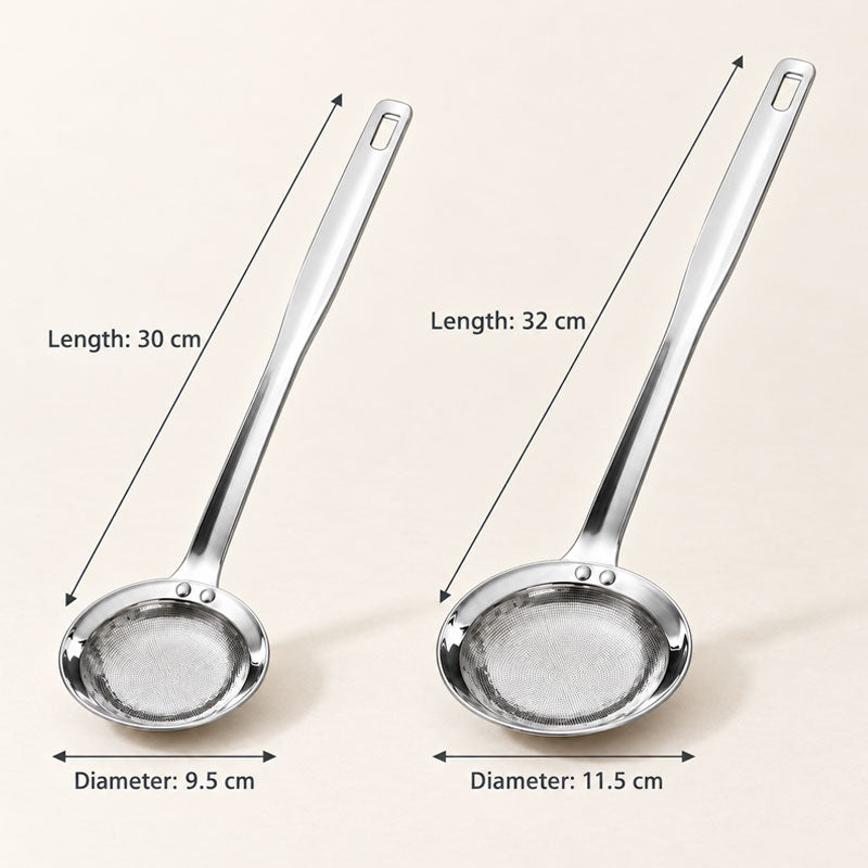 🥣 Fine-mesh skimmer — fjern fedt, skum og rester i én jævn bevægelse 🍲