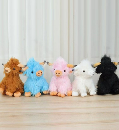 🐂🎁 Uusi joululahjalelu ❤️ Söpö sarjakuva-tyylinen Highland-lehmäpehmolelu