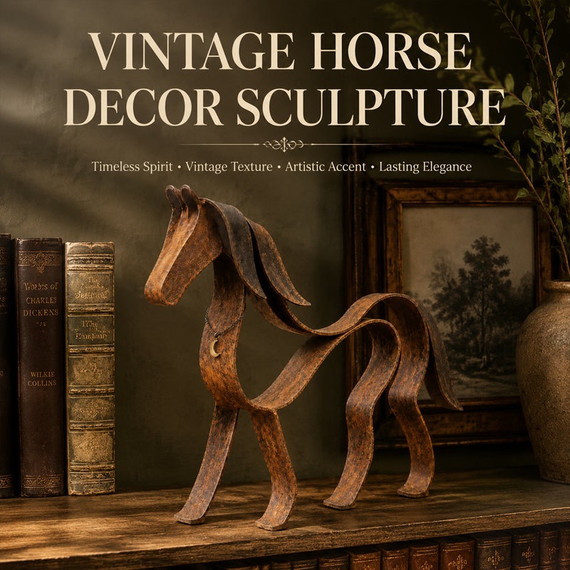 Vintage Metal Heste Skulptur – Rustik Rustik Hesteejer Hjemmedekoration 🐎