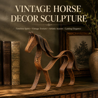 Vintage Metal Heste Skulptur – Rustik Rustik Hesteejer Hjemmedekoration 🐎