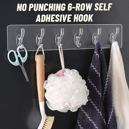 No Punching 6-rivinen itsekiinnittyvä koukku