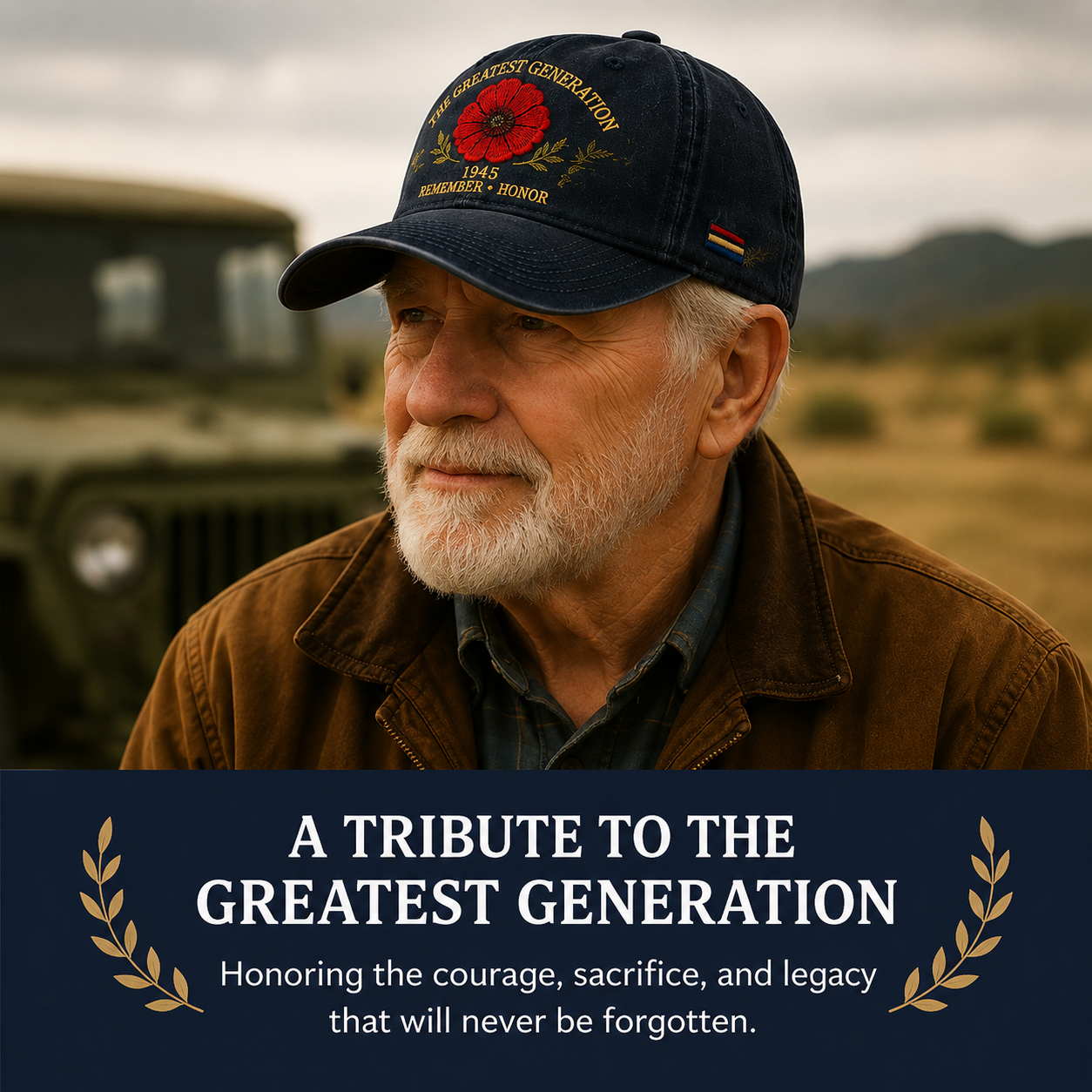 🎖️🌺 En Generations Arv — 1945 Remembrance Poppy Cap