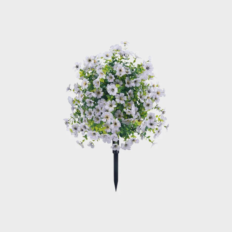 Kunstig Eukalyptus og Violette Blomster Jord-indsats Dekoration