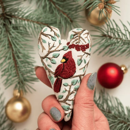 💖 DIY Sydämenmuotoinen Käsinompeltu Joulukoriste/Koristepaketti