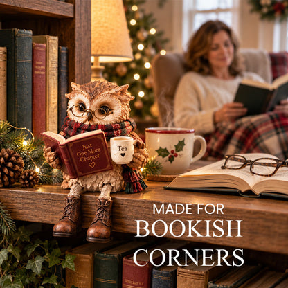 🦉 Varmhjertet læsende uglefigur 📚