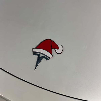 🎅🚗 Julehue til bilens emblem — Vandtæt, genanvendelig julepynt til ethvert bilmærke