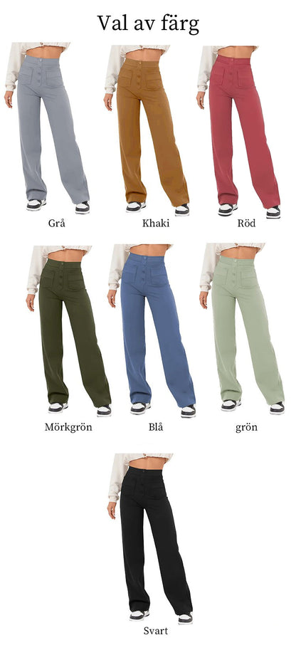 🔥Hot Sale 8000+💷Hyvä hinta🔥Naisten rento korkeavyötäröinen Stretch-housut