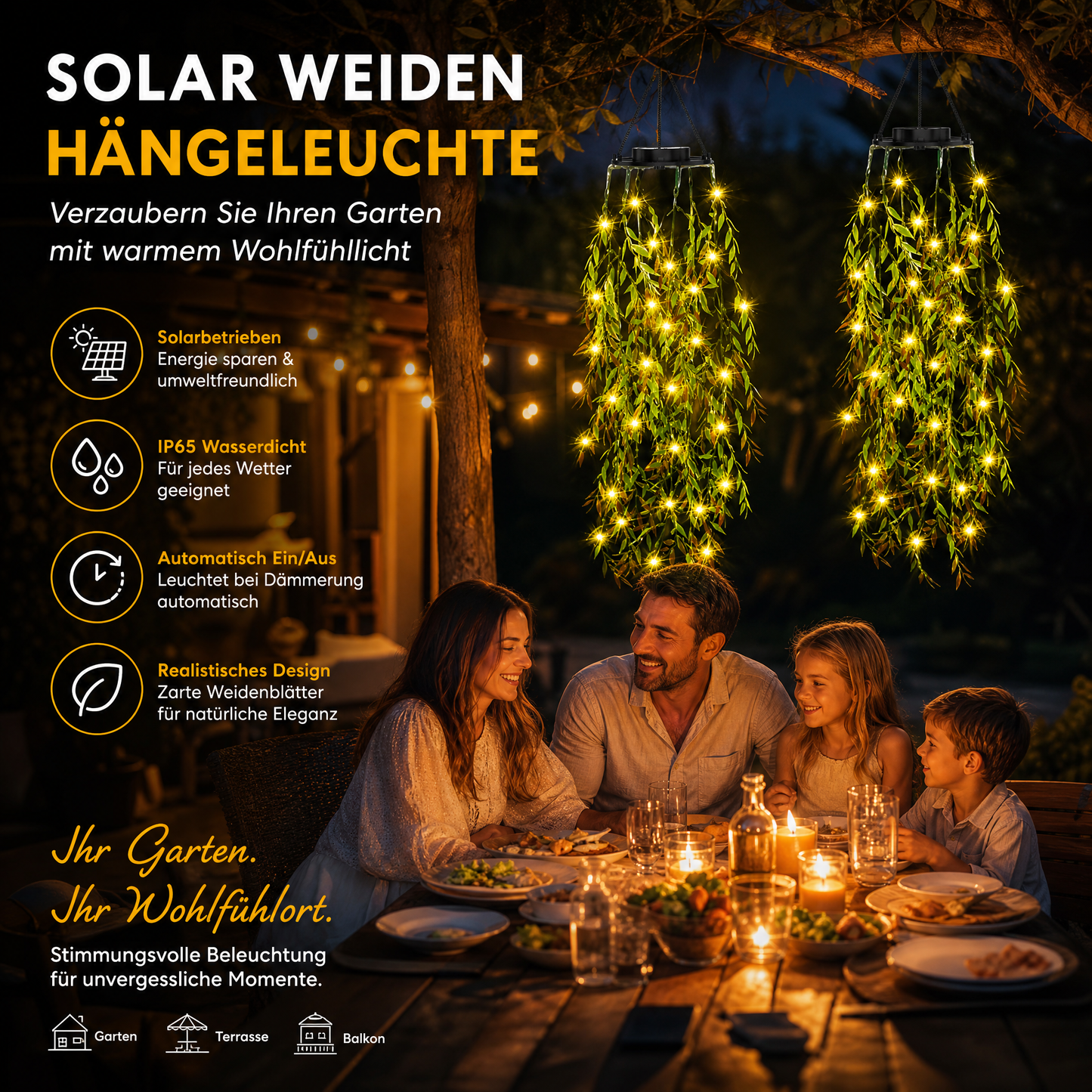 💡Solcelledrevne Vedbend-lamper – Charmerende Udendørs Indretning 🌿