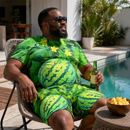 🍉 Sjovt T-Shirt Sæt med Vandmelon-Print