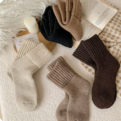 🧦 5 paria Lämpimiä VillaSukkia Mid-Calf Korkeudella