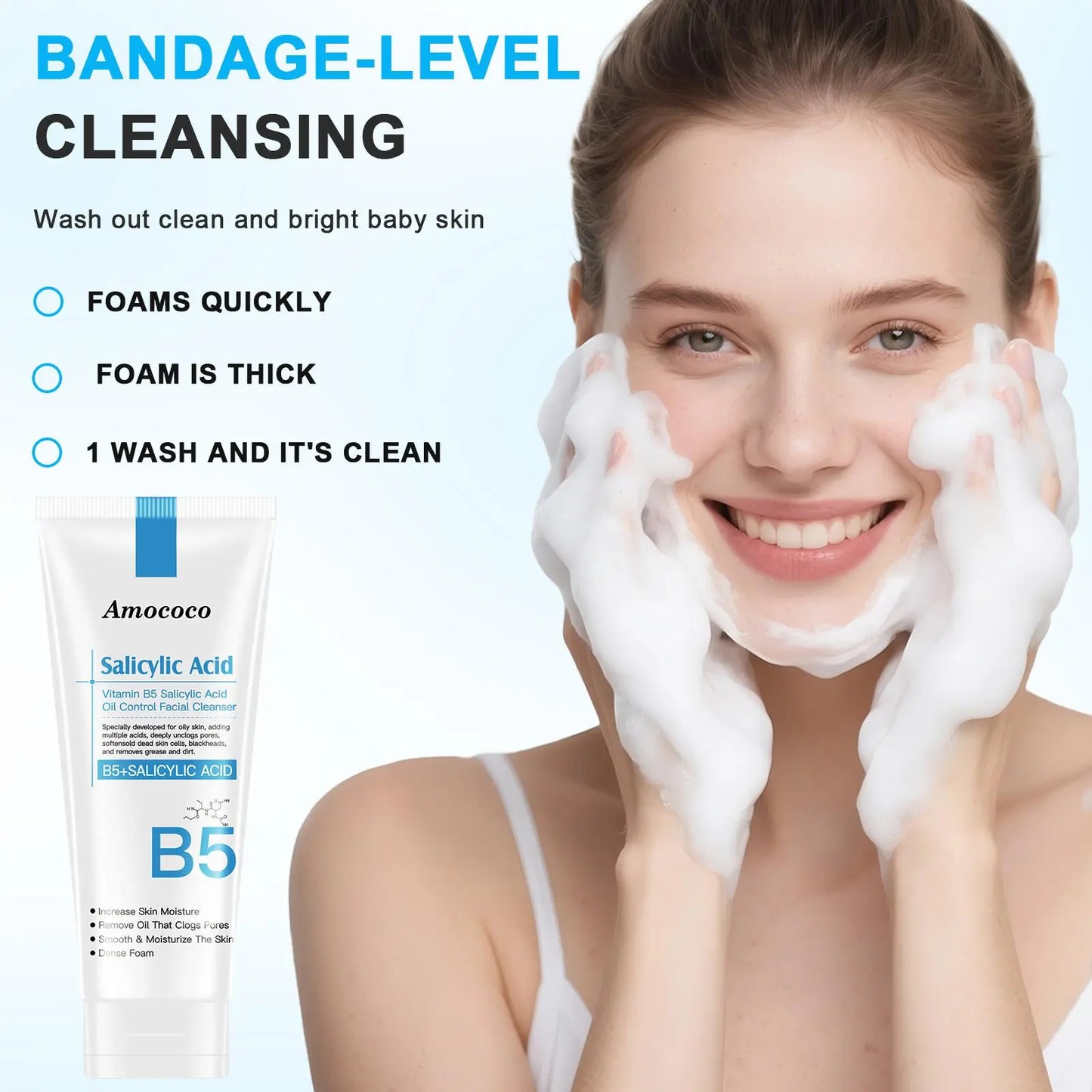 B5 Facial Cleanser with B5 Face Cream: gentle cleansing without tightness, deep hydration and soothing, long-lasting moisturization for soft, smooth and healthy skin.