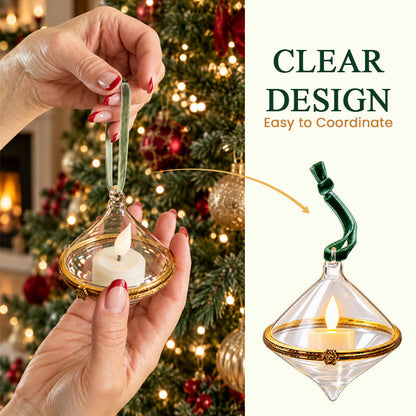 🎄 Vintage transparente juletræs-ornamenter