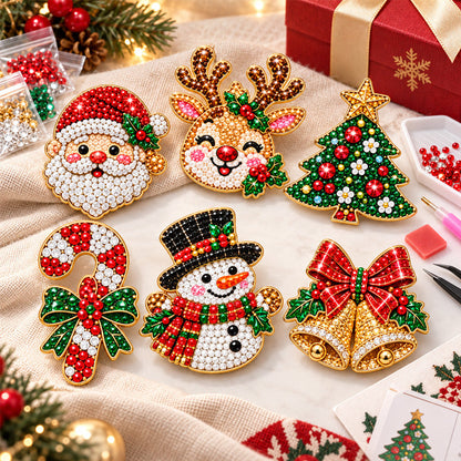 DIY jule-diamantbrochesæt med 6 designs 💎🎄