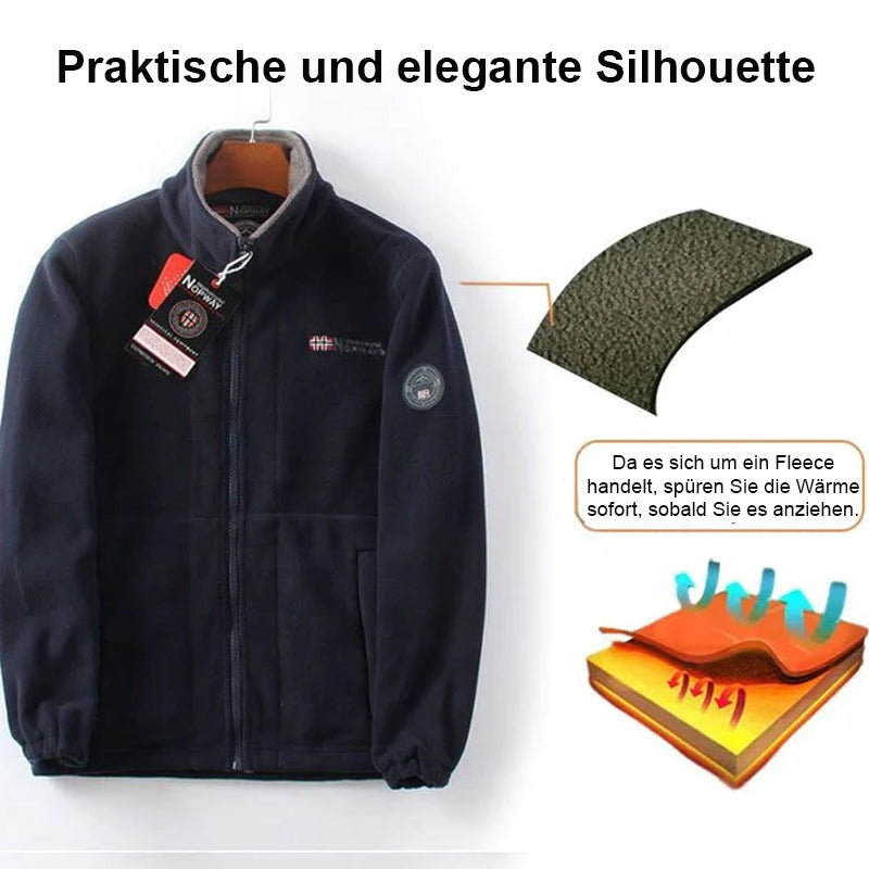 Paras joululahja-kaksikerroksinen hupullinen takki miehille (korkealaatuinen alkuperäinen tuote)/Käännettävä polar fleece takki